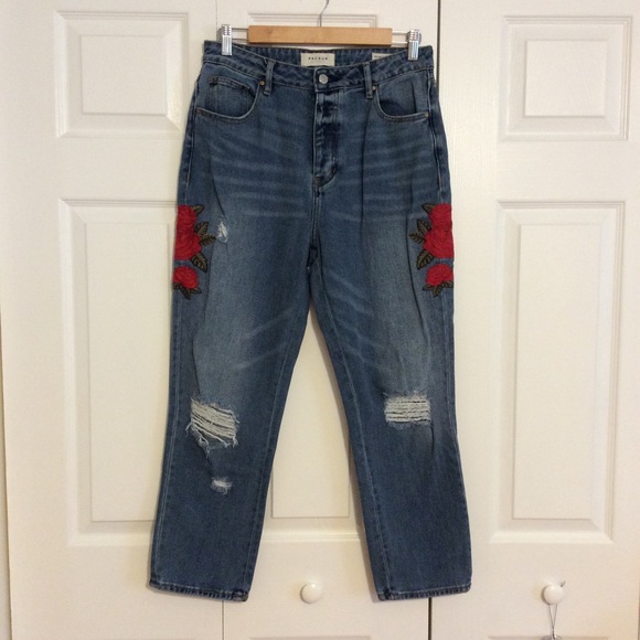 PacSun Embroidered roses Mom’s Jeans sz 29 - Picture 10 of 11